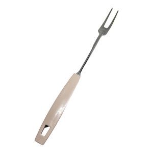 Vintage Ekco Carving Slicing Fork White Plastic Handle Made in USA